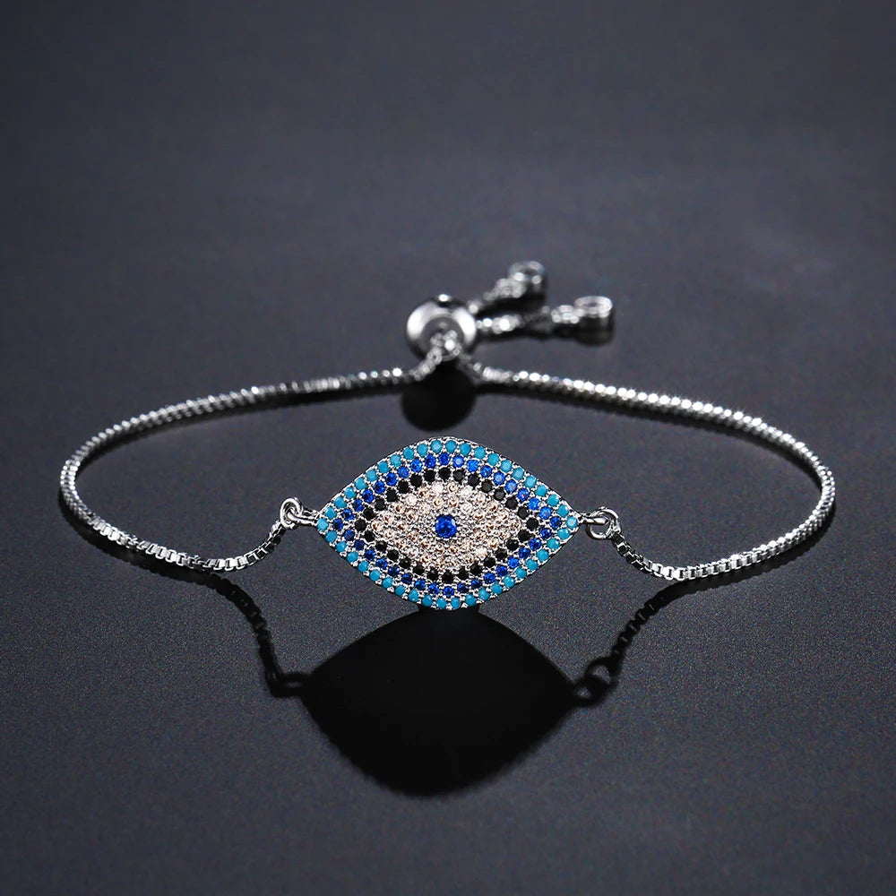 Pulsera Ajustable en Acero Inoxidable con Ojo de Circonitas - Effepilab