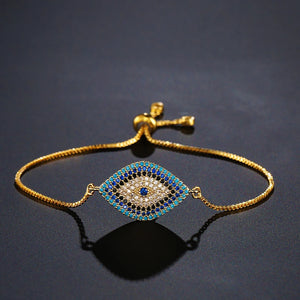 Pulsera Ajustable en Acero Inoxidable con Ojo de Circonitas - Effepilab